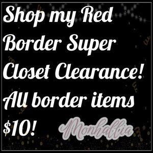 $10 Red Border Super Closet Clearance